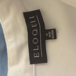 White eloquii midi 3/4 length sleeve swing dress